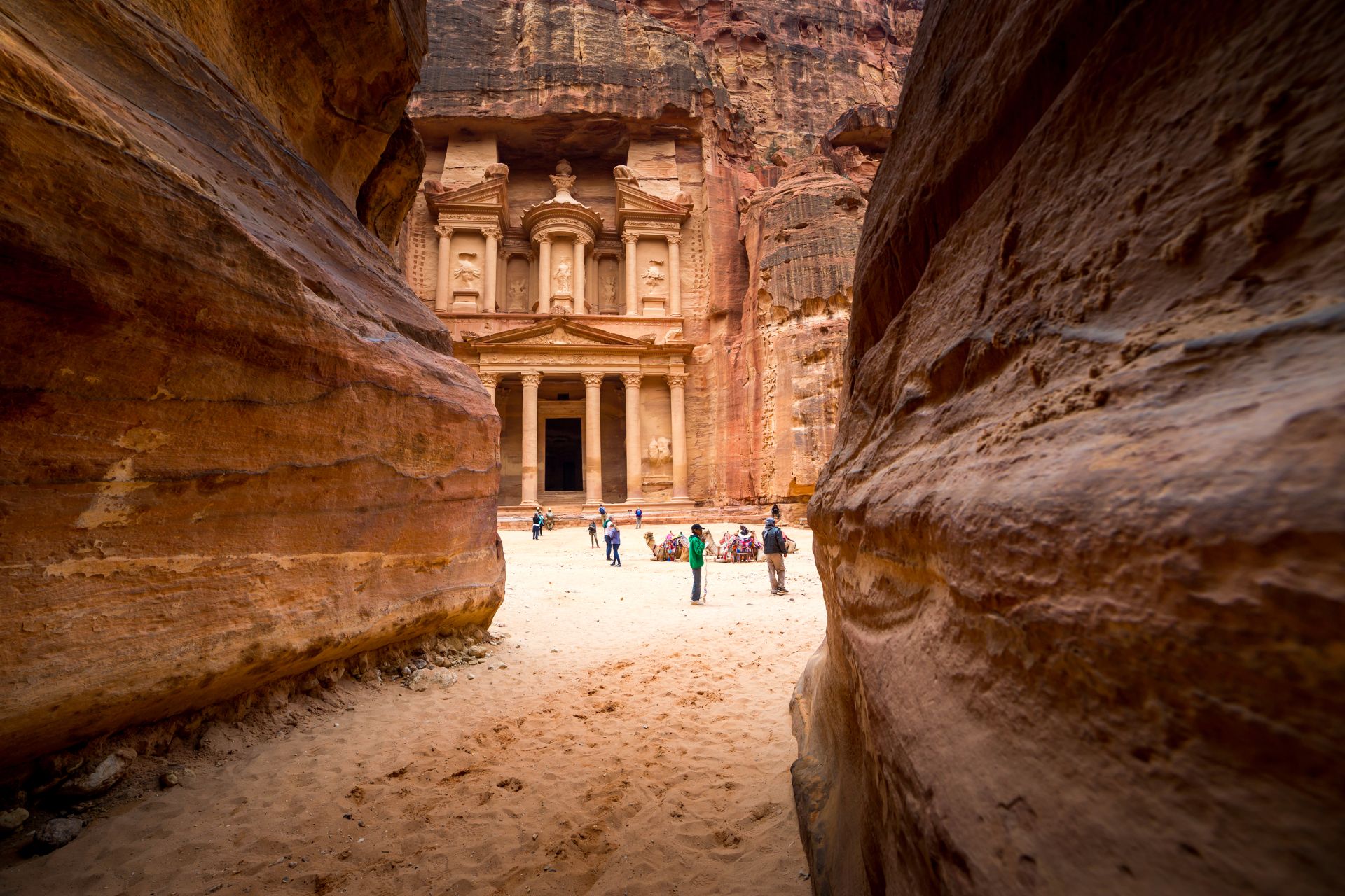 JORDAN Ancient temple in Petra