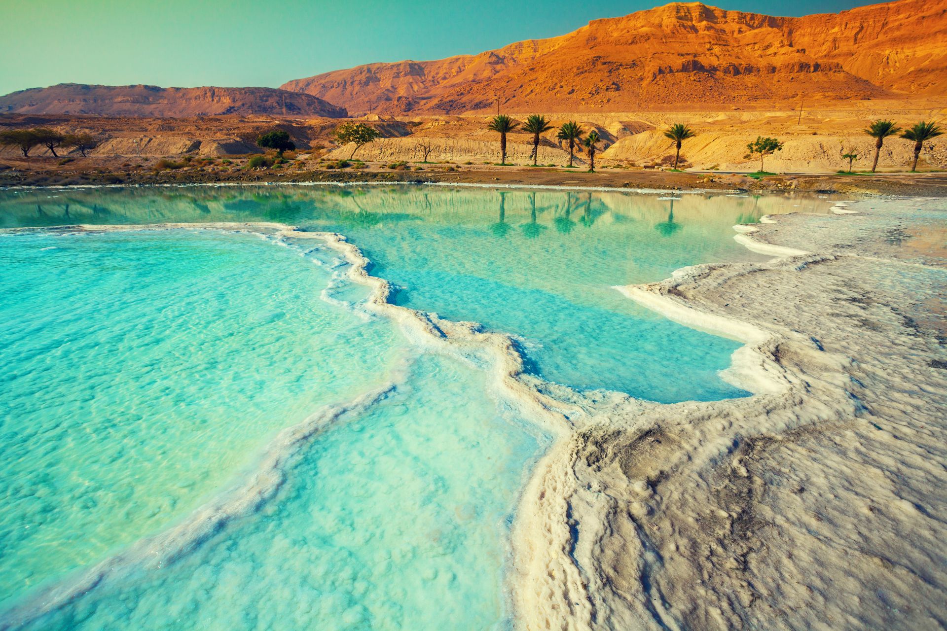 JORDAN Dead sea salty shore