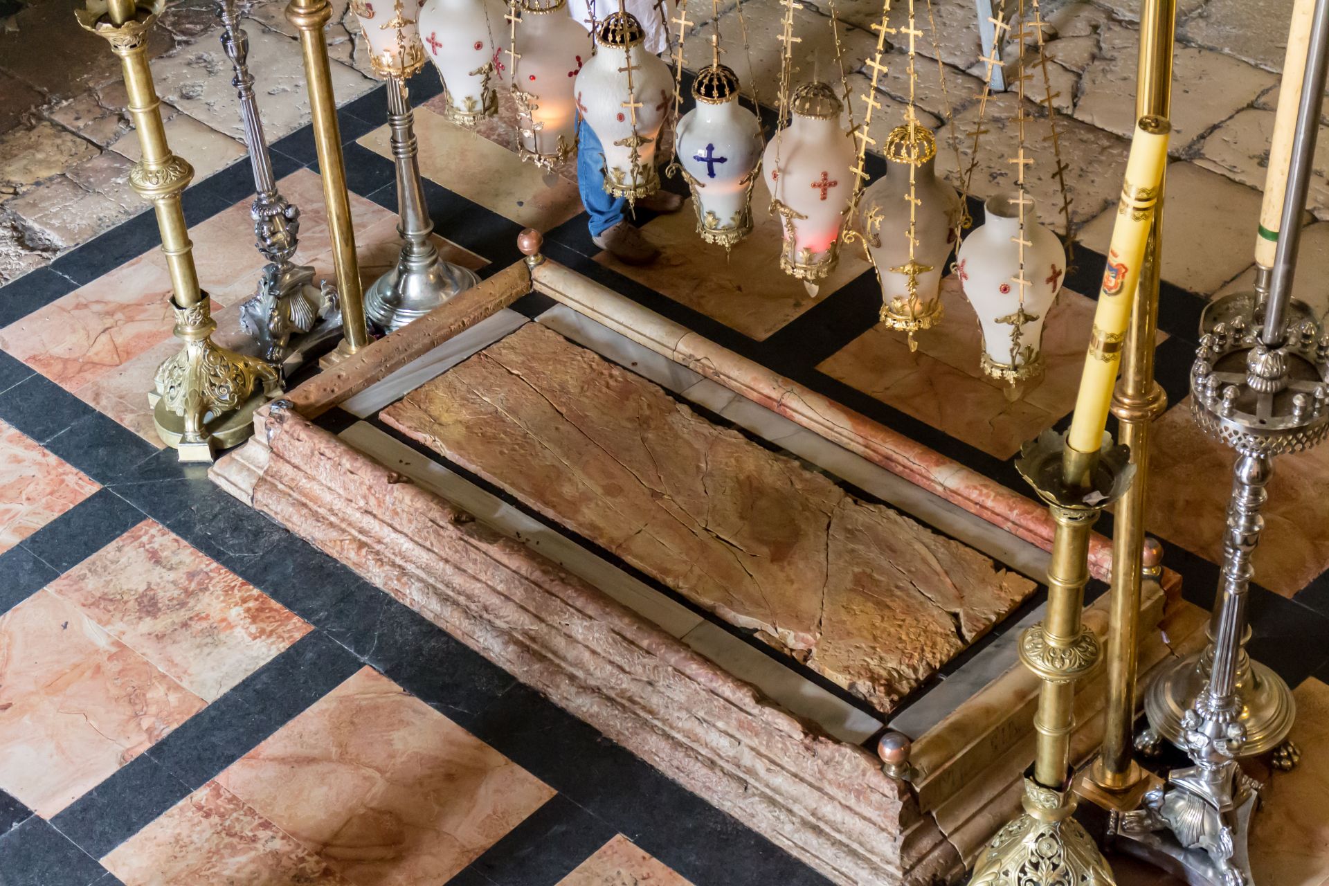 The Stone of Anointing, Church of the Holy Sepulchre in Jerusalem ISRAEL