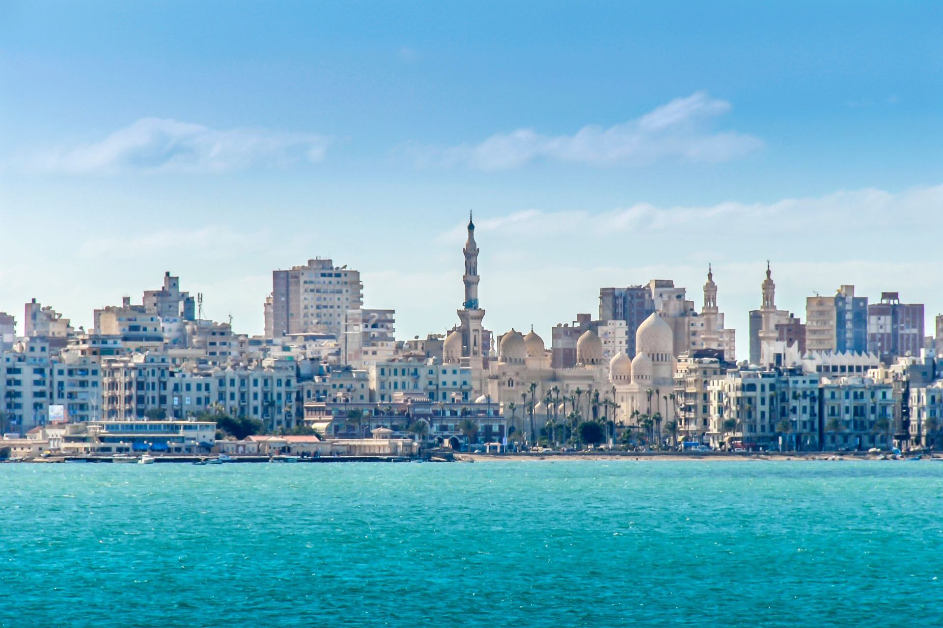 View of Alexandria harbor EGYPT