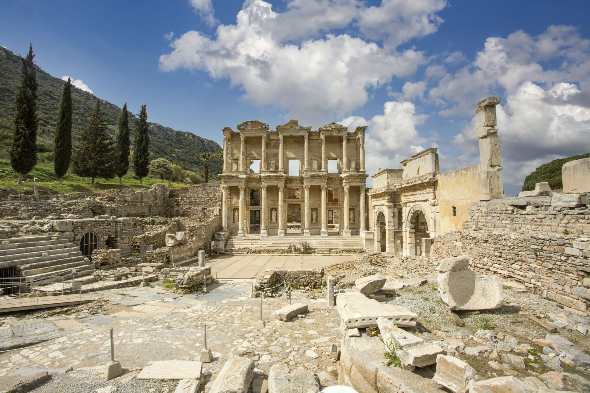 Travel concept photo; Turkey Izmir Selcuk Historical Ephesus ancient city