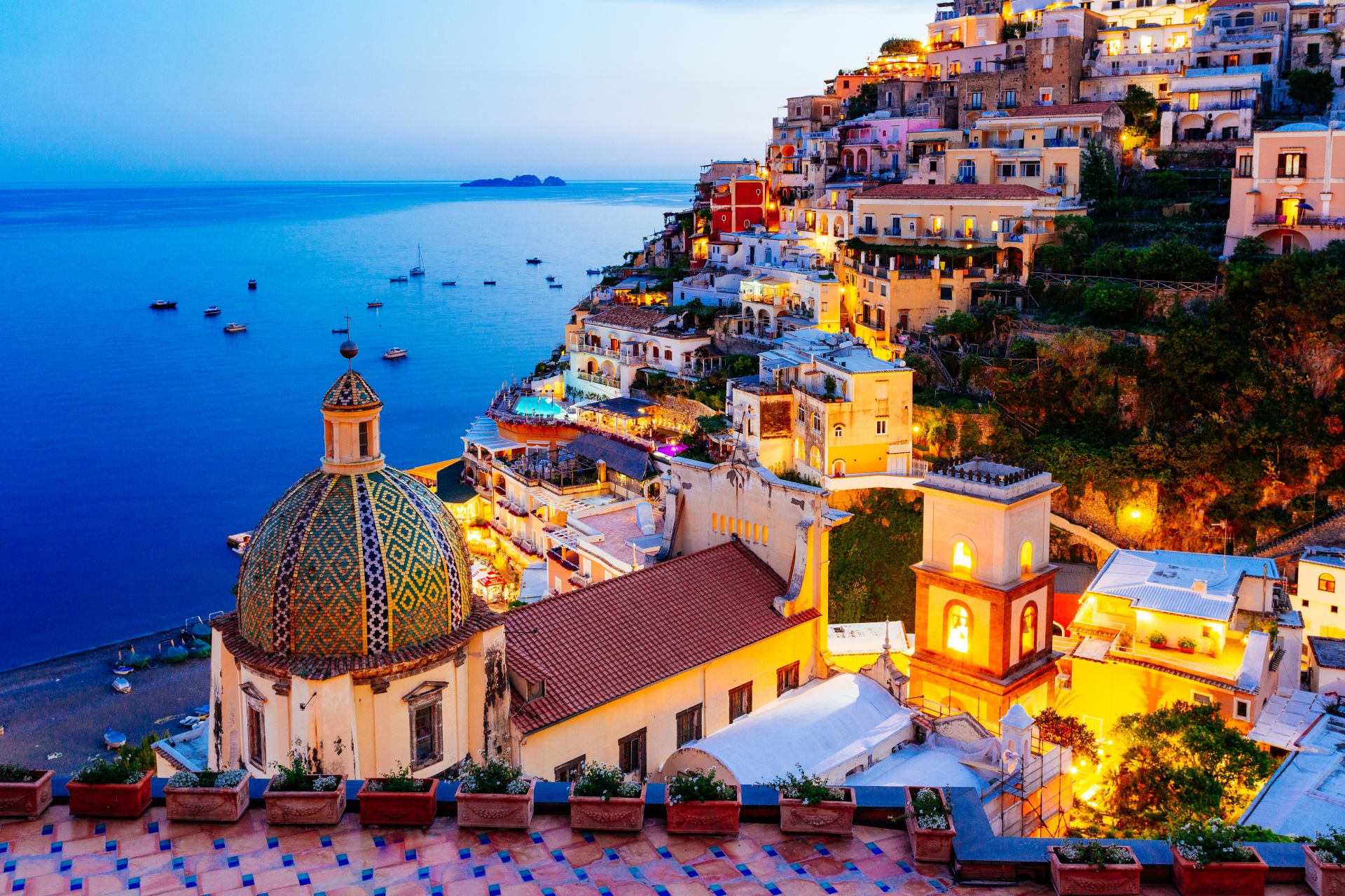 Positano,,Amalfi,Coast,,Campania,,Sorrento,,Italy.,View,Of,The,Town