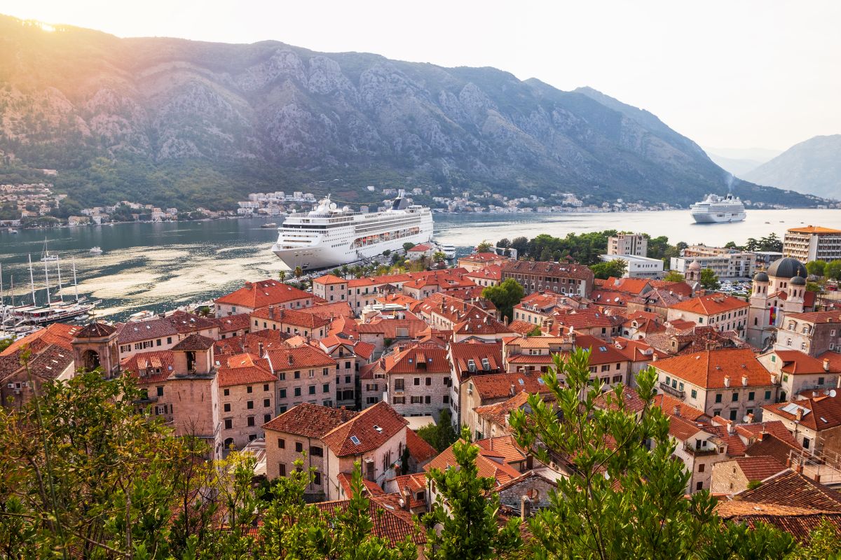The bay of the city of Kotor in Montenegro